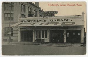 Primary view of object titled 'Henderson's Garage, Marshall, Texas'.