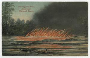 Primary view of object titled 'Burning Oil Well, Scene Near Marshall, Texas'.
