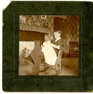 Primary view of object titled '[Portrait of Marion Sims McCutchan Sr. and infant son (view 1)]'.