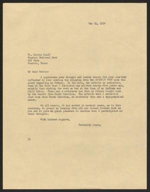 [Letter from Isaac H. Kempner to Melvin Rouff, May 14, 1956]