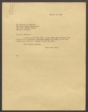 [Letter from Isaac H. Kempner to William E. Strasser, October 15, 1956]