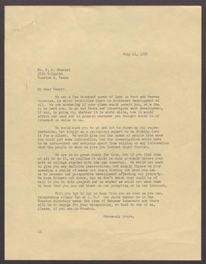 [Letter from Isaac H. Kempner to H. B. Stenzel July 21, 1956]