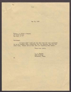 [Letter from Isaac H. Kempner to A. Sulka & Company, May 14, 1956]