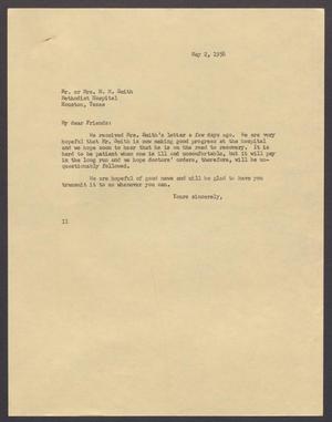 [Letter from Isaac H. Kempner to Mr. and Mrs. Smith, May 2, 1956]