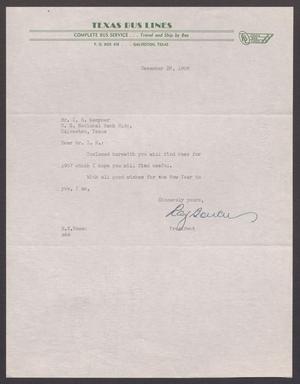 [Letter from Ray Bowen to Isaac H. Kempner, December 28, 1956]