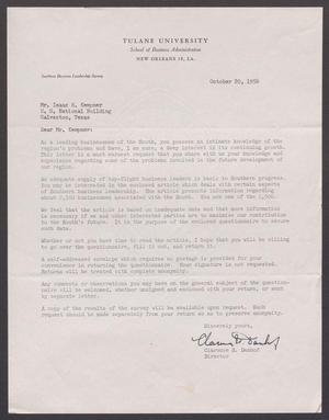 [Letter from Clarence H. Danhof to Mr. I. H. Kempner, October 20, 1956]
