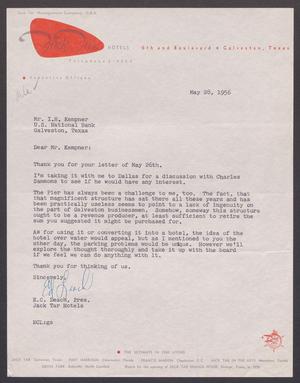 [Letter from E. C. Leach of Jack Tar Hotels to I. H. Kempner, May 28, 1956]