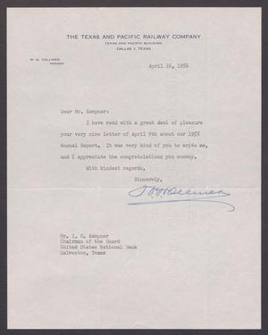[Letter from W. G. Vollmer to I. H. Kempner, April 16, 1956]
