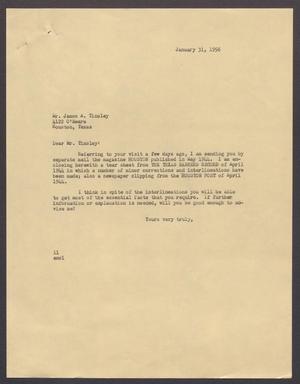 [Letter from Isaac H. Kempner to James A. Tinsley, January 31, 1956]