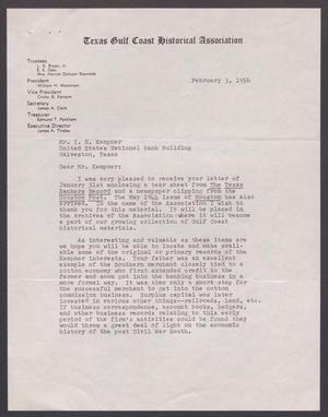 [Letter from James A. Tinley to I. H. Kempner, February 3, 1956]
