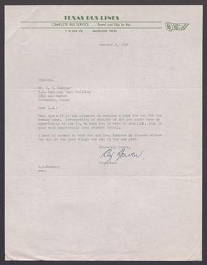 [Letter from R. E. Bowen to I. H. Kempner, January 4, 1956]