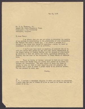 [Letter from I. H. Kempner to E. R. Thompson, Jr., May 14, 1956]
