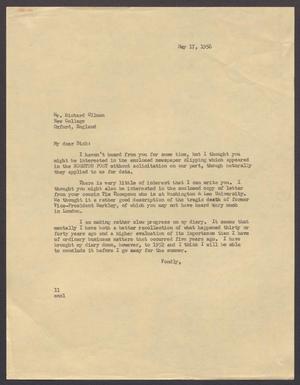 [Letter from Isaac H. Kempner to Richard Ullman, May 17, 1956]