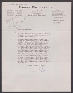 Primary view of object titled '[Letter from G. Harry Vellguth to I. H. Kempner, January 31, 1956]'.