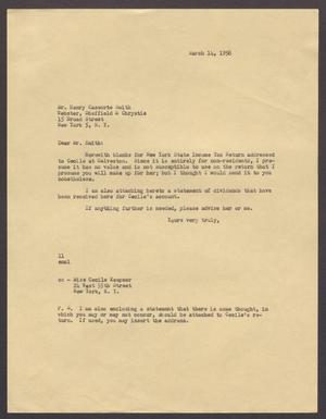[Letter from Isaac H. Kempner to Henry Cassorte Smith, March 14, 1956]