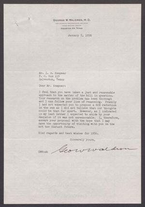 [Letter from George W. Waldron to I. H. Kempner, January 5, 1956]
