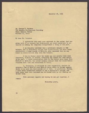 [Letter from I. H. Kempner to Dr. George W. Waldron, December 28, 1955]