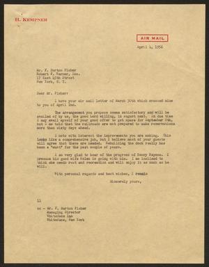 [Letter from Isaac H. Kempner to F. Burton Fisher, April 4, 1956]