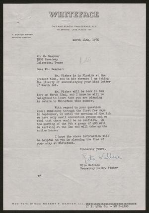[Letter from Rita Wallace to I. H. Kempner, March 14, 1956]