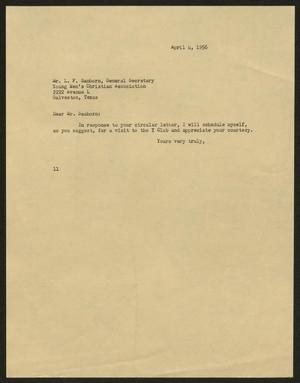 [Letter from Isaac H. Kempner to L. F. Sanborn, April 4, 1956]