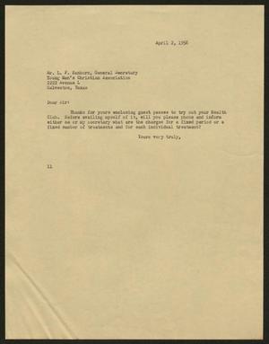 [Letter from Isaac H. Kempner to L. f. Sanborn, April 2, 1956]