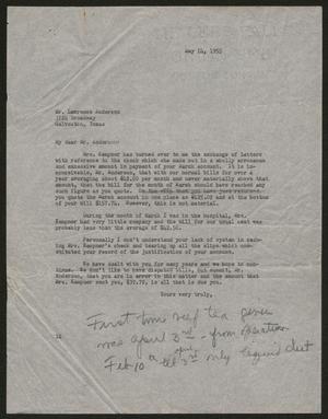 Primary view of object titled '[Letter from I. H. Kempner to Mr. Lawrence Anderson, May 14, 1955]'.