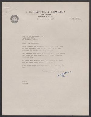 Primary view of object titled '[Letter from J. G. Blaffer and Company to I. H. Kempner, October 24, 1957]'.
