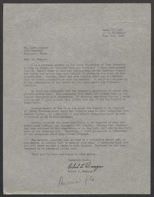 [Letter from Robert L. Branyan to I. H. Kempner, March 15, 1957]