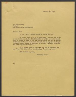 [Letter from Isaac H. Kempner to James Crump, November 30, 1957]
