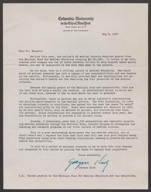 [Letter from Grayson Kirk to I. H. Kempner, May 3, 1957]