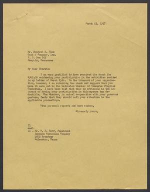 [Letter from Isaac H. Kempner to Everett R. Cook, March 23, 1957]
