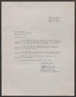 [Letter from Robert C. Chuoke to Isaac H. Kempner, March 29, 1957]