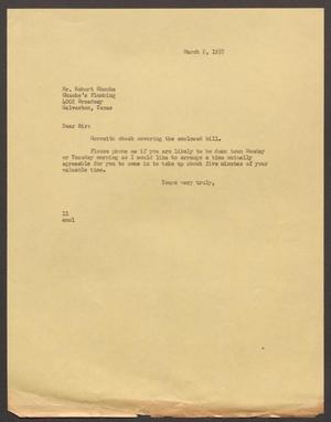 [Letter from Isaac H. Kempner to Robert Chuoke, March 2, 1957]
