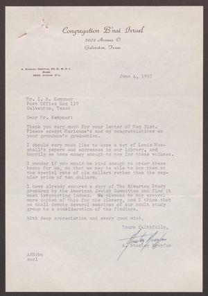 [Letter from A. Stanley Dreyfus to I. H. Kempner, June 4, 1957]