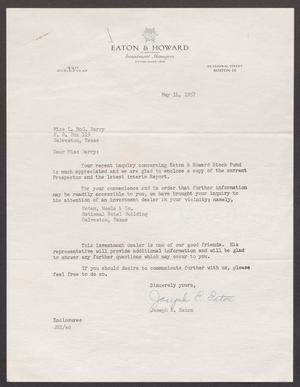 [Letter from Joseph E. Eaton to L. McC. Barry, May 14, 1957]