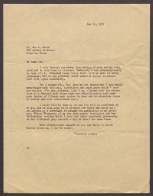 [Letter from I. H. Kempner to Joe W. Evans, May 11, 1957]
