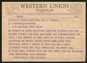 [Telegram from Fred Gurley - March 2, 1957]