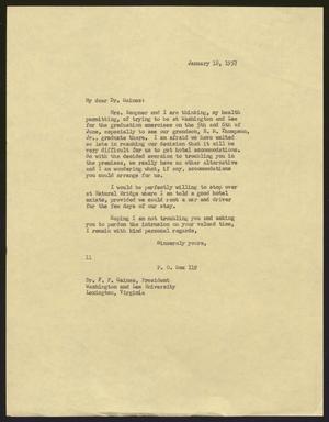 [Letter from Isaac H. Kempner to F. P. Gaines, January 18, 1957]