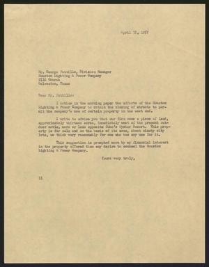 [Letter from Isaac H. Kempner to George Pattillo, April 12, 1957]
