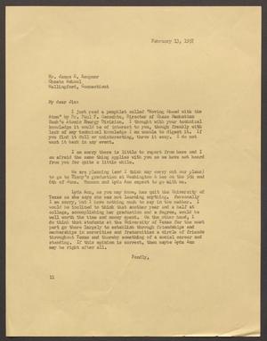 [Letter from I. H. Kempner to Mr. James C. Kempner, February 13, 1957]