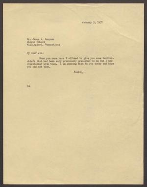 [Letter from Isaac H. Kempner to James C. Kempner, January 5, 1957]
