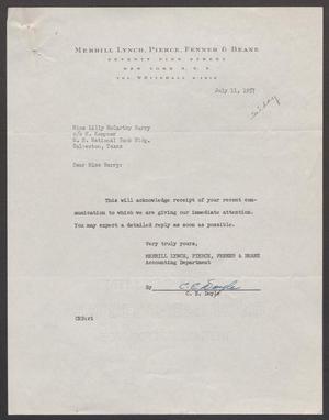 [Letter from C. E. Doyle to Lill McCarthy Barry, July 11, 1957]