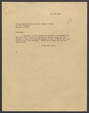 [Letter from Isaac Herbert Kempner to Messrs. Merrill Lynch, Pierce, Fenner & Beane, June 26, 1957]