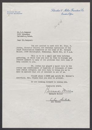 [Letter from B. Miller and A. Seibel to Isaac H. Kempner, March 4, 1957]