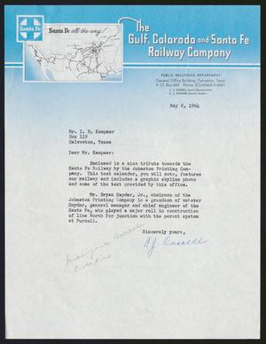 [Letter from l. J. Cassell to Isaac H. Kempner, May 8, 1964]