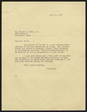 [Letter from Isaac H. Kempner to Thomas J. Smith, Jr., June 11, 1963]