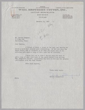 [Letter from Nathan Rosenfield to Harris  L. Kempner, January 15, 1963]