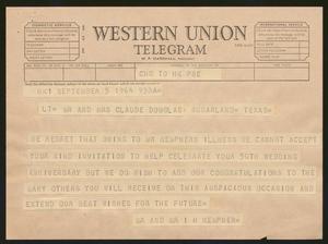 [Telegram from Mr. and Mrs. I. H. Kempner to Mr. and Mrs. Douglas, September 5, 1964]