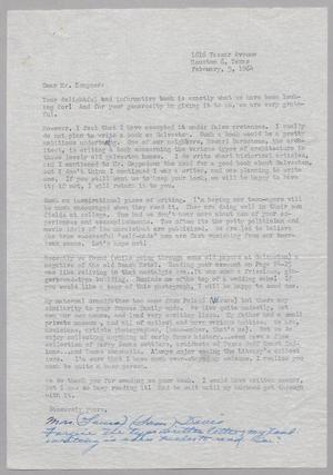 Primary view of object titled '[Letter from Laura Davis to I. H. Kempner, February 5, 1964]'.