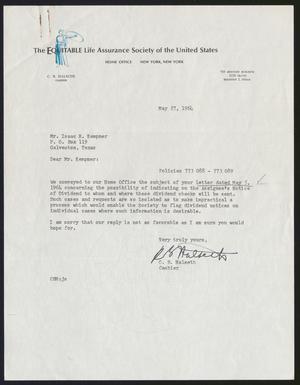 [Letter from C. B. Halseth to Isaac H. Kempner, May 27, 1964]